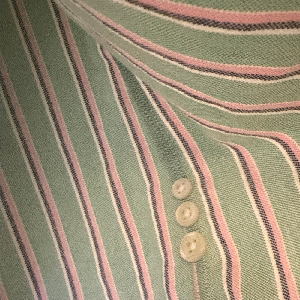VNTG Ralph Lauren Mens XL Mint, Pink & Blue Striped Button-down Oxford Preppy - Picture 3 of 9
